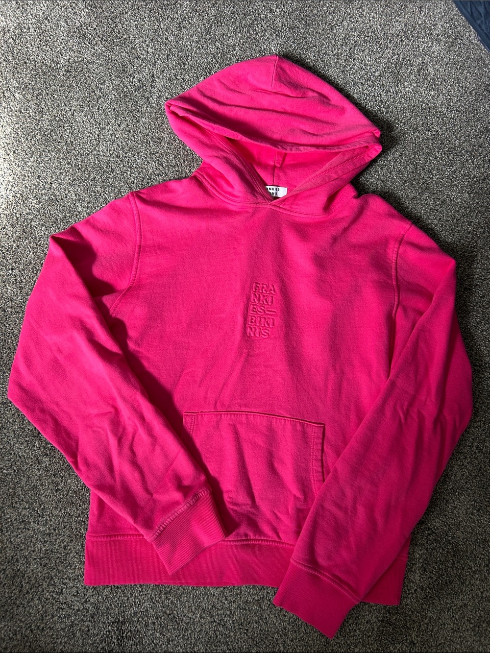 Frankie's Bikinis Hot Pink Embossed Logo hoodie